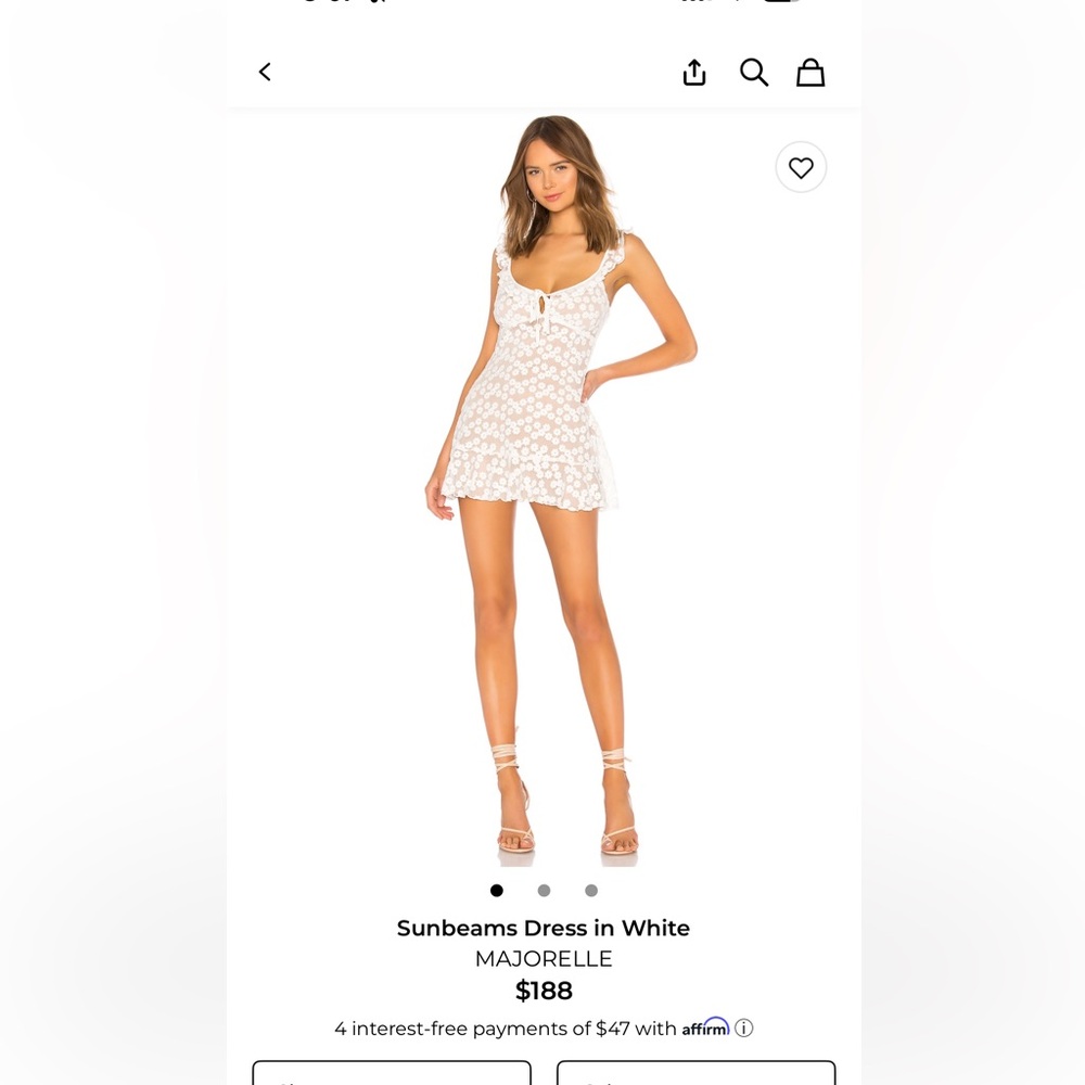 MAJORELLE Sunbeams Dress in White